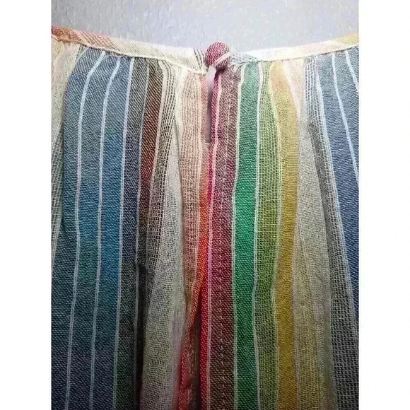 For The Republic Striped Sleeveless Tank Blouse Beaded Accents‎ 1X - Picture 6 of 8